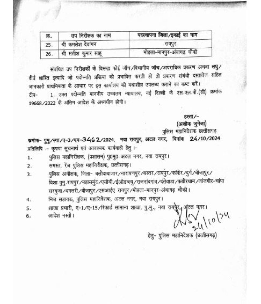 आदेश जारी