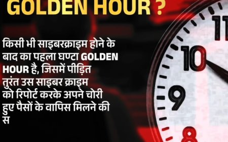साइबर अपराध में ठगी की रकम वापस पाने के लिए "गोल्डन आवर" का महत्व अत्यधिक होता है।
