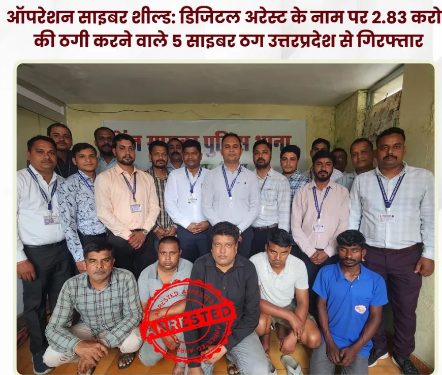 Raipur Police : ऑपरेशन साइबर शील्ड: डिजिटल अरेस्ट के नाम पर ₹2.83 करोड़ की ठगी, 5 साइबर ठग यूपी से गिरफ्तार