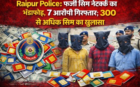 Raipur Police: फर्जी सिम नेटवर्क का भंडाफोड़, 7 आरोपी गिरफ्तार; 300 से अधिक सिम का खुलासा