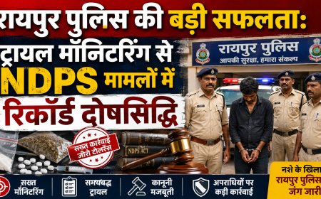 रायपुर पुलिस की बड़ी सफलता: ट्रायल मॉनिटरिंग से NDPS मामलों में रिकॉर्ड दोषसिद्धि