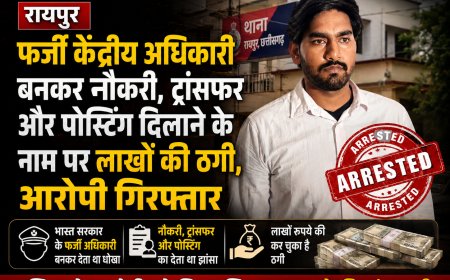 Raipur फर्जी केंद्रीय अधिकारी बनकर नौकरी, ट्रांसफर और पोस्टिंग दिलाने के नाम पर लाखों की ठगी, आरोपी गिरफ्तार