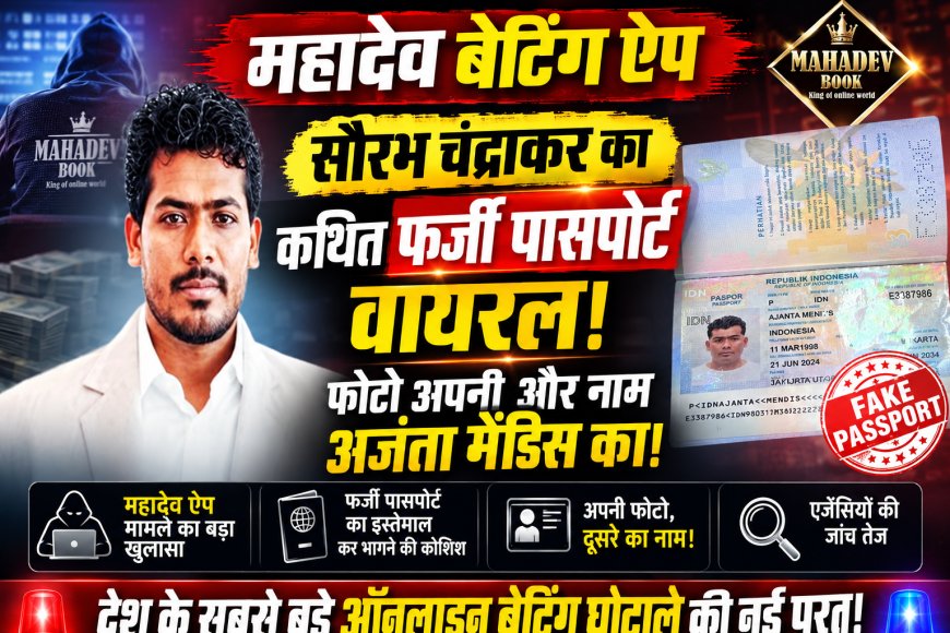 Mahadev Betting App: सौरभ चंद्राकर का कथित फर्जी पासपोर्ट वायरल, फोटो अपनी और नाम पूर्व क्रिकेटर अजंता मेंडिस का!