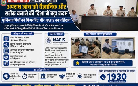 Raipur Police: अपराध जांच को वैज्ञानिक और सटीक बनाने पुलिसकर्मियों को फिंगरप्रिंट और NAFIS का प्रशिक्षण